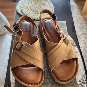 Born Tan Leather Sandals